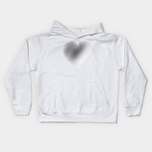 Linear Gradient on Halftone Heart (Gray) NOIR Kids Hoodie